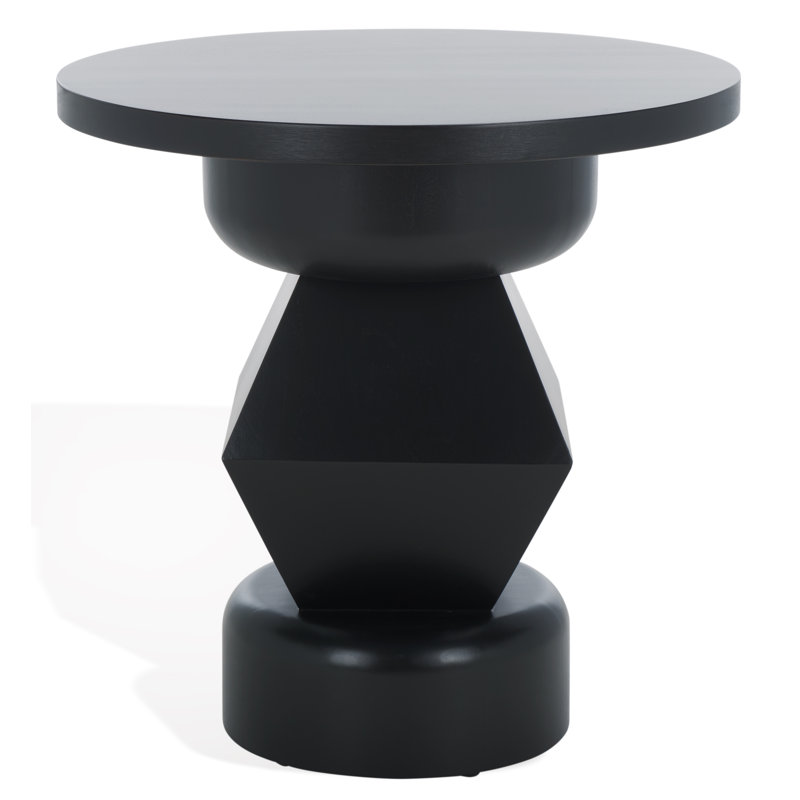 Table d'appoint ronde en bois Claussen, Noir, noir, noir, noir