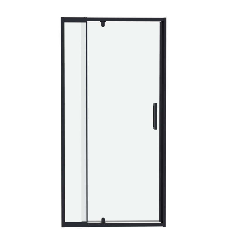 Matte Black Framed Pivot Shower Door with Clear Glass