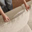 Canapé convertible modulaire en L en chenille pour salon, design élégant, beige chaud