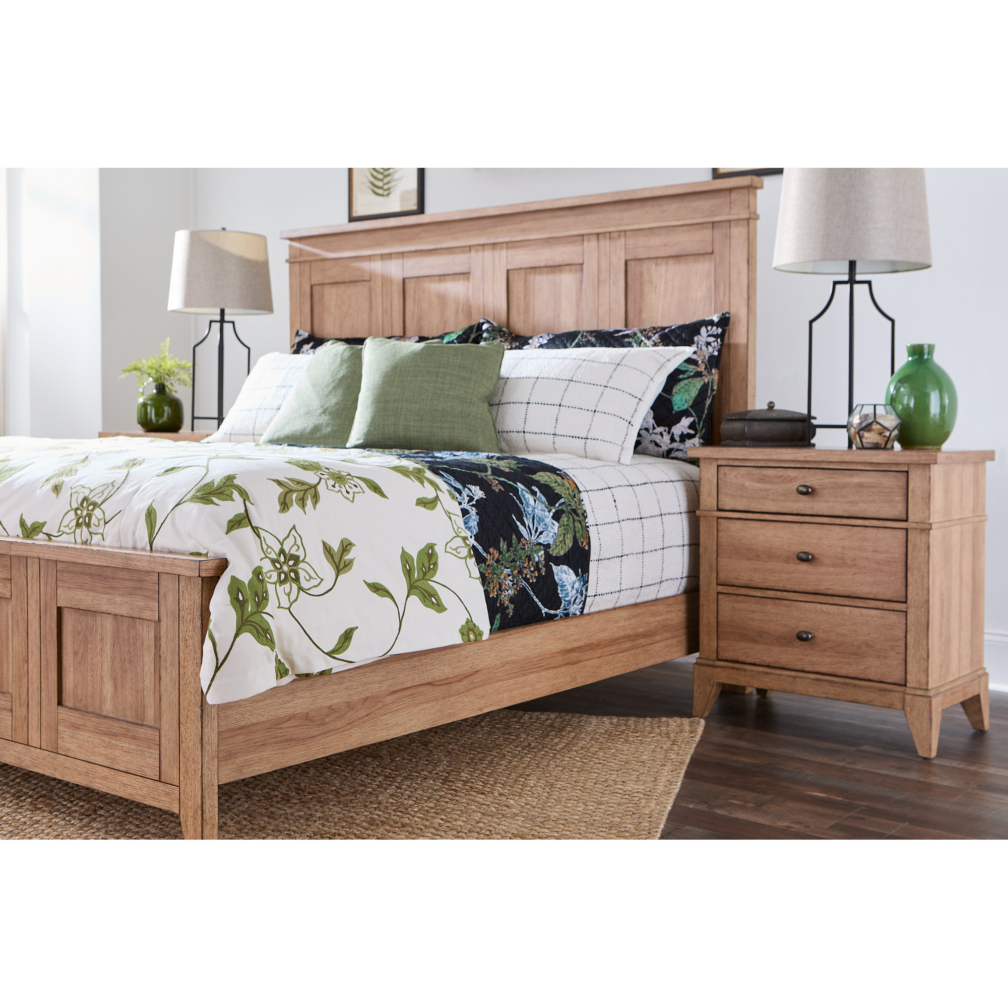 Mya Panel Bed, Brown, Queen