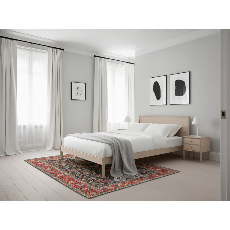 Tapis oriental rouge / noir Kinsley, Rectangle 5 pi x 7 pi