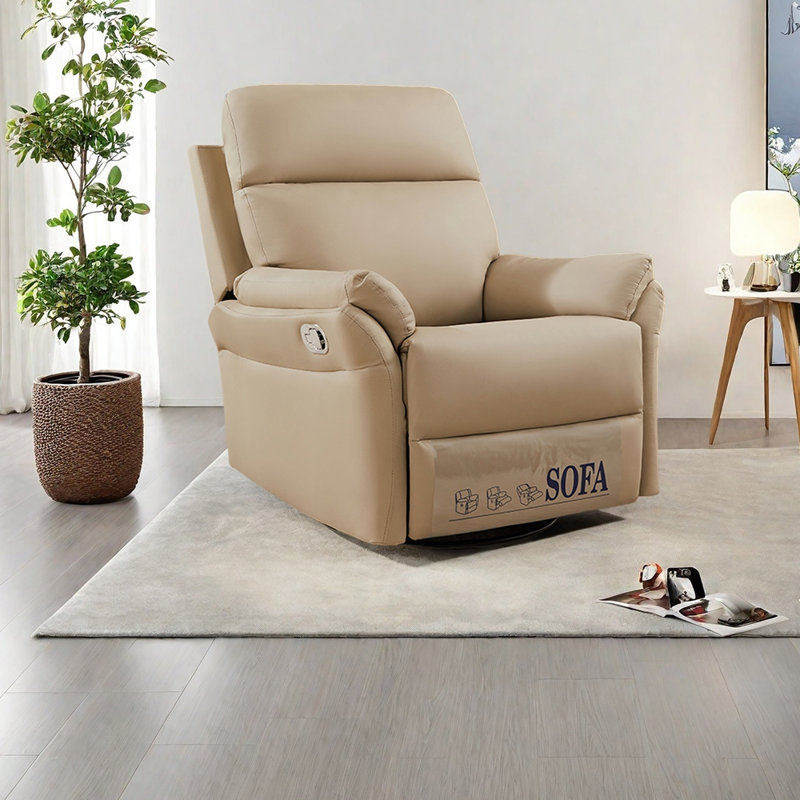 Chaise longue élégante en similicuir luxueux, Kaki