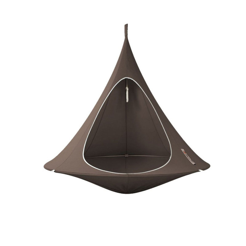 3F5DAB0AFE8A4CC8938B6FF49E85509C Sheltered Hanging Chair Polyester Cotton Blend Double, Taupe