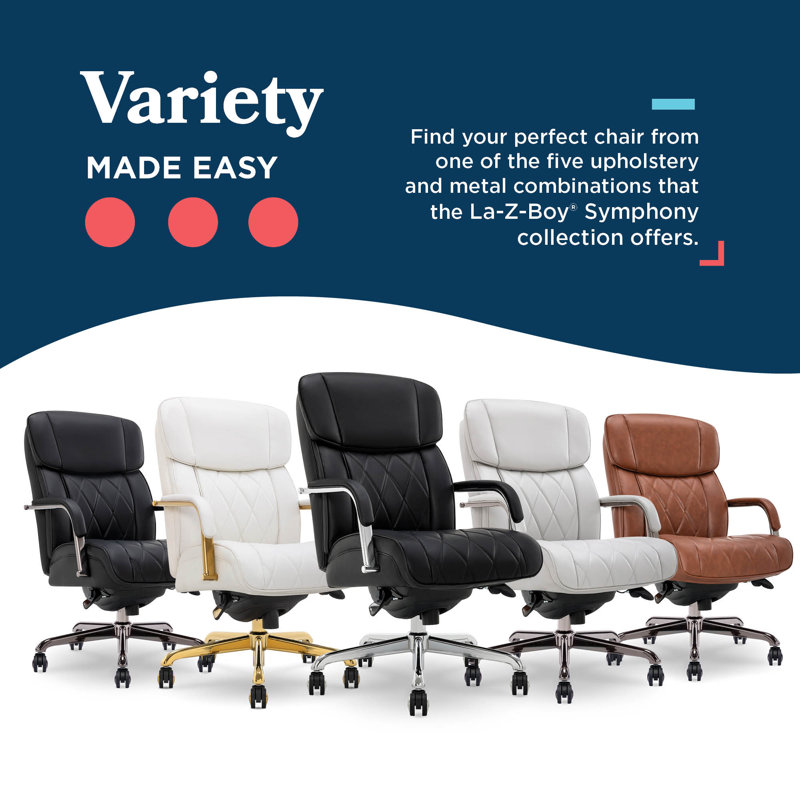 Symphony Swivel Executive Chair, Chrome, Black