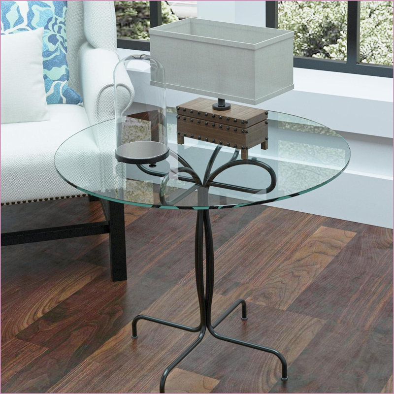 24 Inch Round Tempered Glass Coffee Table Top, 1/4 Inch Thick, Easy-Clean &amp; Safe Polished Edge for Living Room