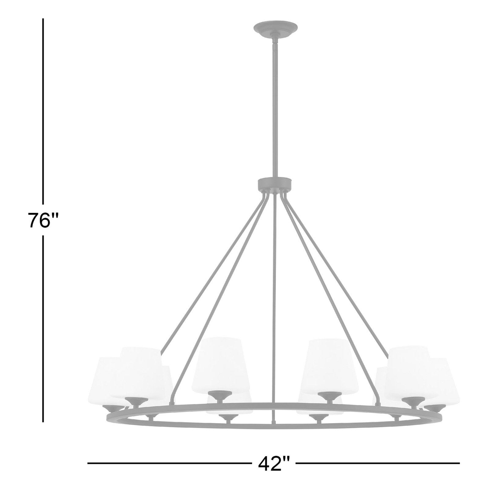 Lane 10 - Light Metal Dimmable Chandelier