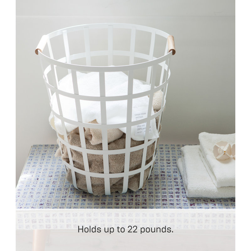 Tosca White Round Metal Laundry Basket