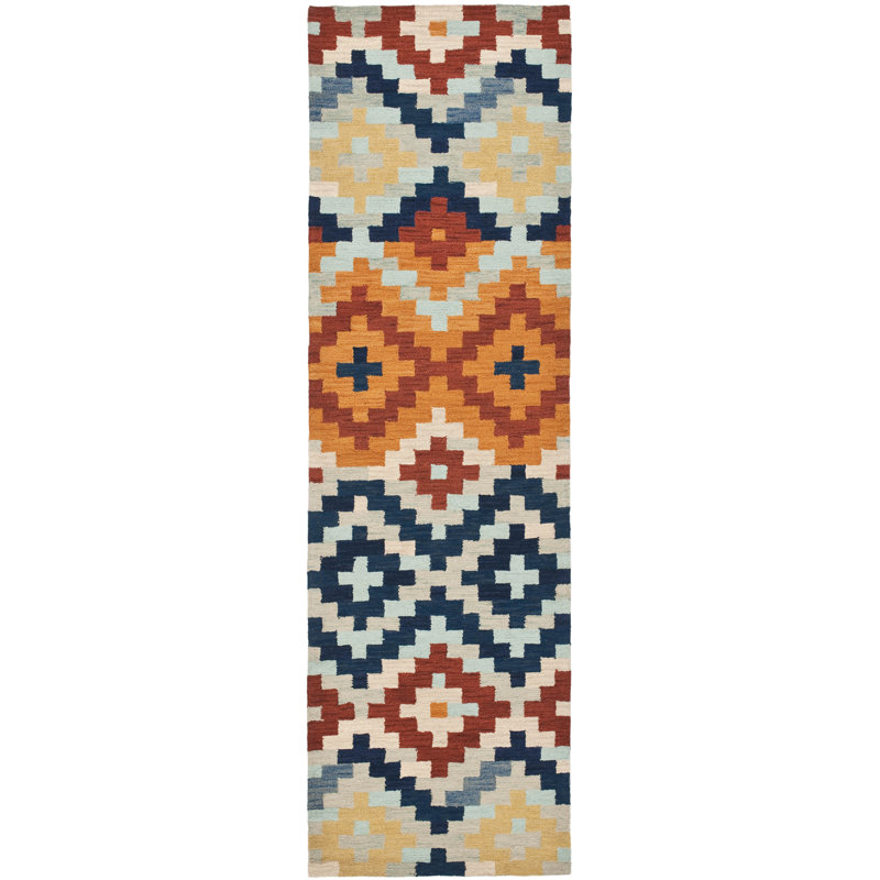 Aalyah Hand Hooked Wool Pile Southwestern Rug, Runner 2'6" x 12'