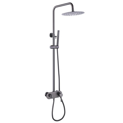 51.4" Height Adjustable Exposed Bathroom Shower Faucet Set, Complete Shower System with Rough-In Valve