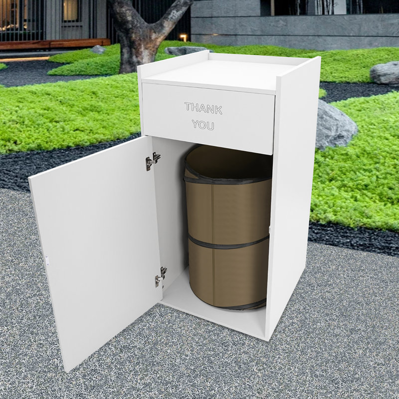 Poubelle en bois massif - 110,23 gallons