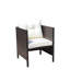 Chaise de patio confortable, brun, coussin beige, assemblage requis