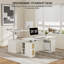 Bureau de direction moderne à hauteur ajustable en rotin électrique 71 po Adonia avec station de chargement à panneau d'intimité, 2 tiroirs et 3 rangements