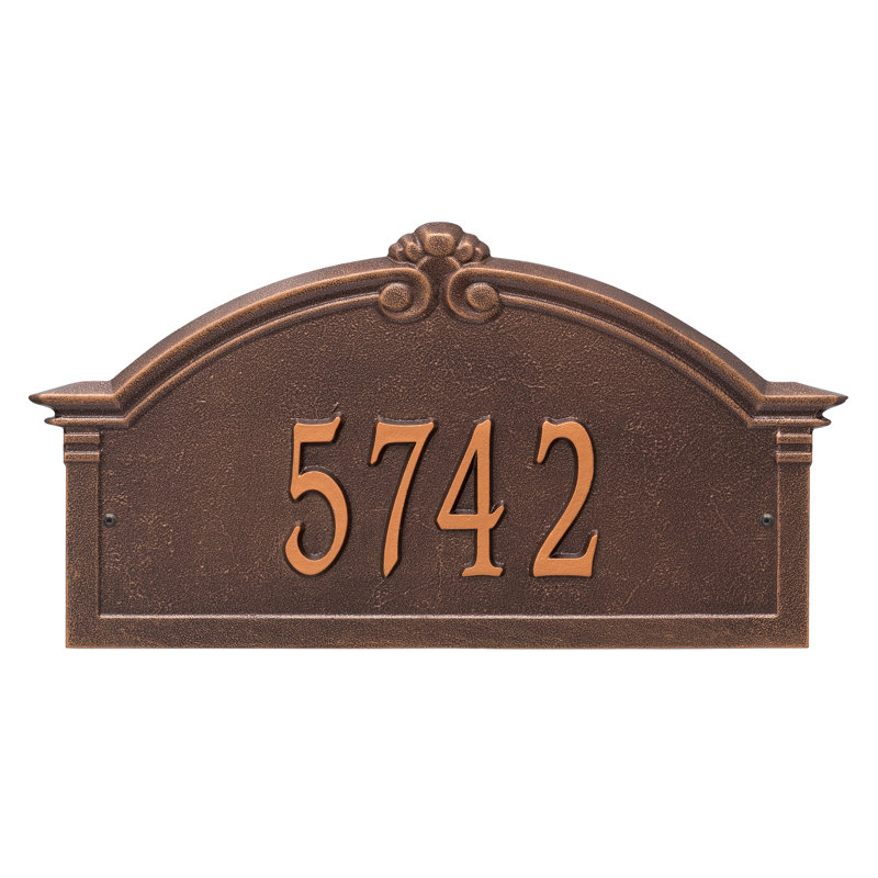 Plaque d'adresse murale sur 1 ligne Roselyn, Cuivre antique, Oui