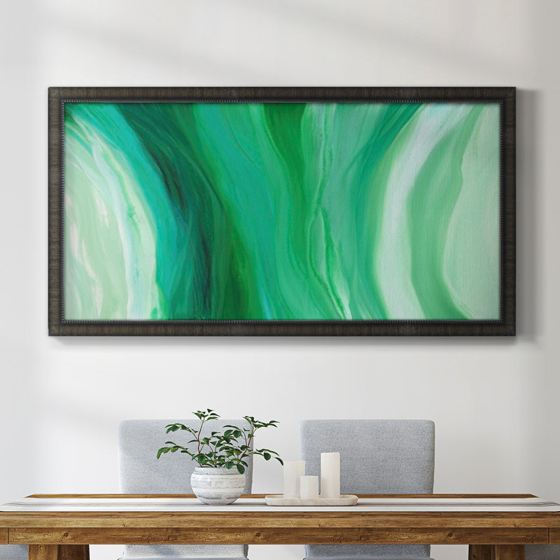 Velveteen Swirl - Reproduction de photo sur toile, H 25 po x l 45 po x P 1 po, Toile encadrée noire