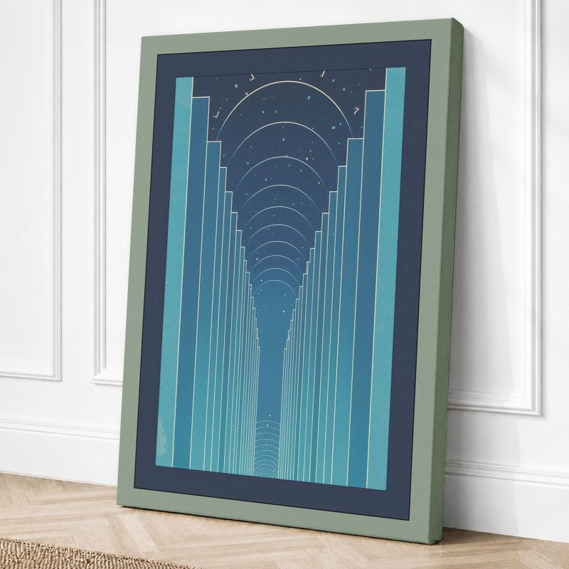 Infinite Passage Industrial - Wrapped Canvas, 36x24 - 91.4 x 61.0 cm, Sage Border
