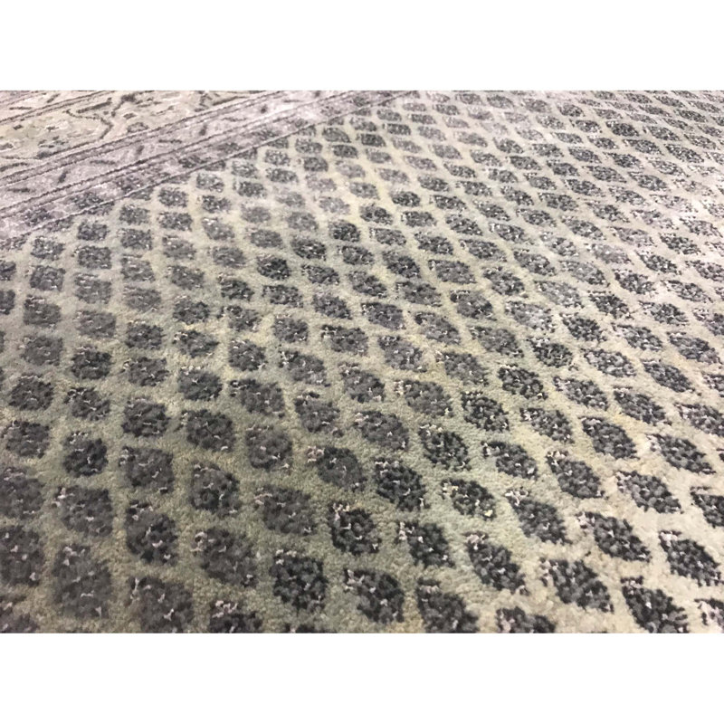 Lori Wool Oriental Area Rug in Dark Gray/Beige, Rectangle 6'5" x 9'4"