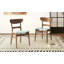 Ensemble de 2 chaises de salle à manger - siège rembourré, pieds en bois d'hévéa-703705238