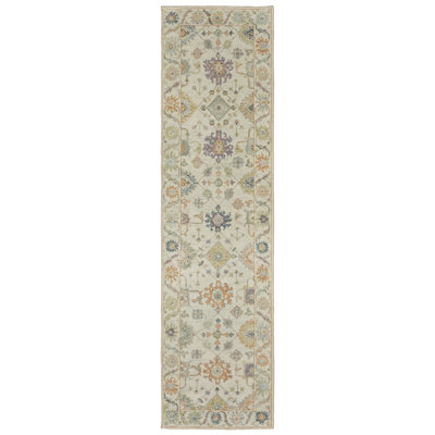 Presley Hand-knotted Wool Oriental Beige/ Green Area Rug