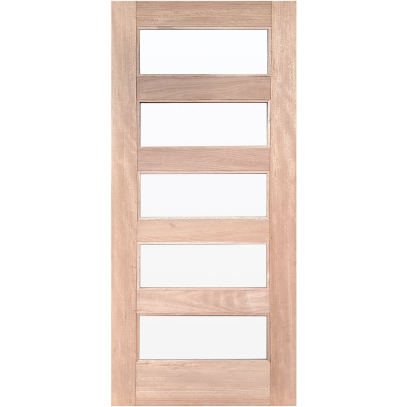 Porte d'entrée en bois brut, Transparent, H 80 po x l 36 po x P 1,75 po