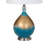Luxurious Captivating Gold and Blue Glass Coastal Table Lamp Set, 27-Inch Height with 3-Way Switch, Elegant Linen Shade, Pack of 2 Standard Bulb Lamps for Ambient and Customizable Lighting
