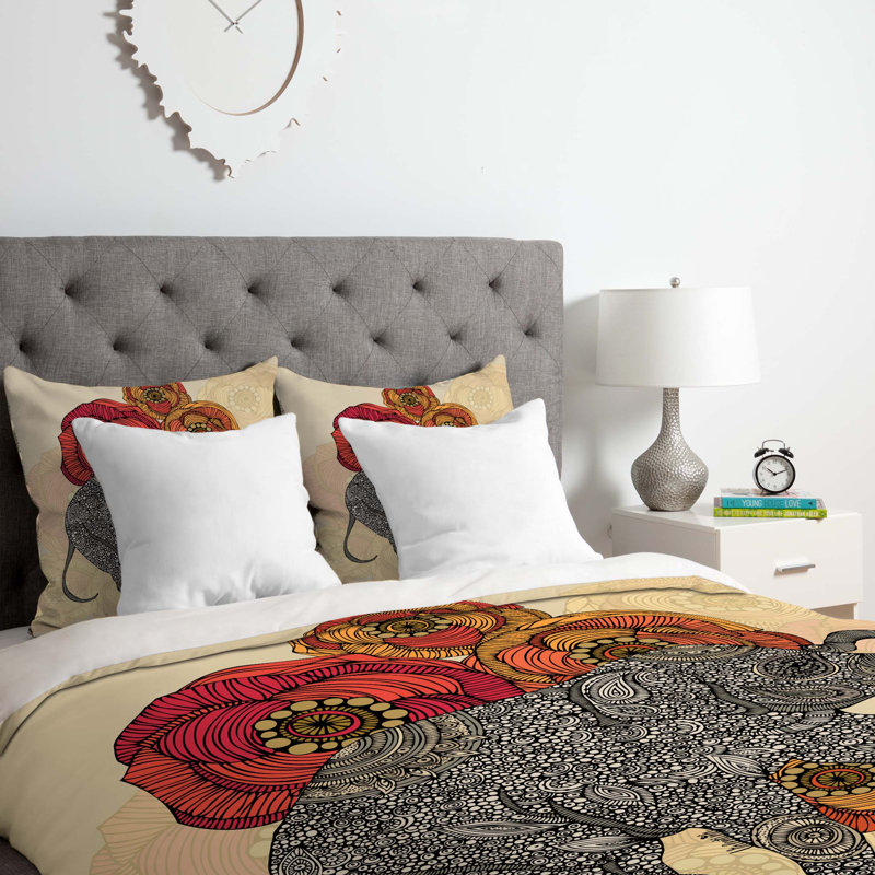 Ensemble de housse de couette rosebud, Housse de couette simple / simple TG et 1 taie dé