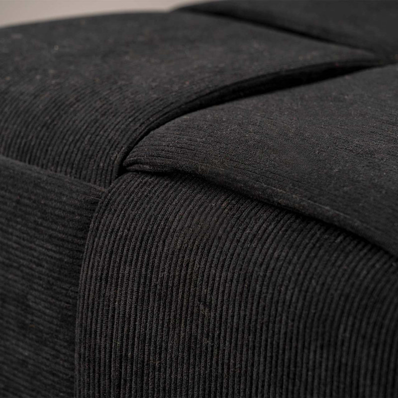 Condol Velvet Square Woven Ottoman Stool for Bedroom Furniture, Modern Accent Stool with MDF Base