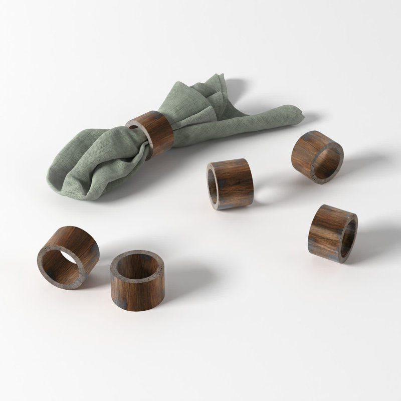 Wood Napkin Ring, Dark Brown