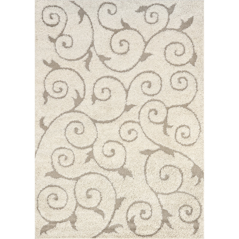 Pipers Contemporary Shag Performance Cream/Beige Rug, Square 8'