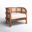 Fauteuil demi-tonneau en lin 32 po