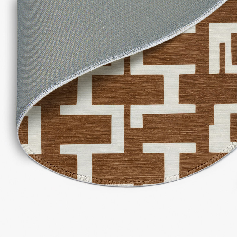 Tapis brun intérieur et extérieur Trellis, Rond 5 pi