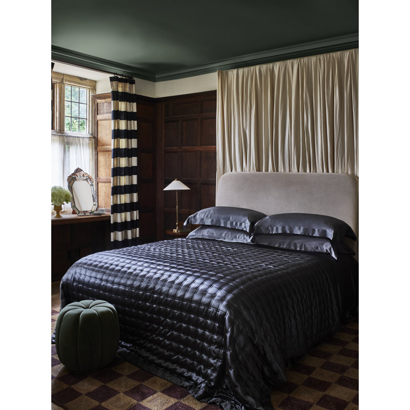 Signature Silk Flat Sheet, 94" W x 112" L, Charcoal