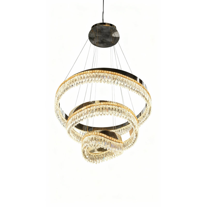 Lustre en cristal triple spirale