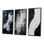 «Momentary Spirit» noir et blanc abstrait II - ensemble de 3 peintures abstraites