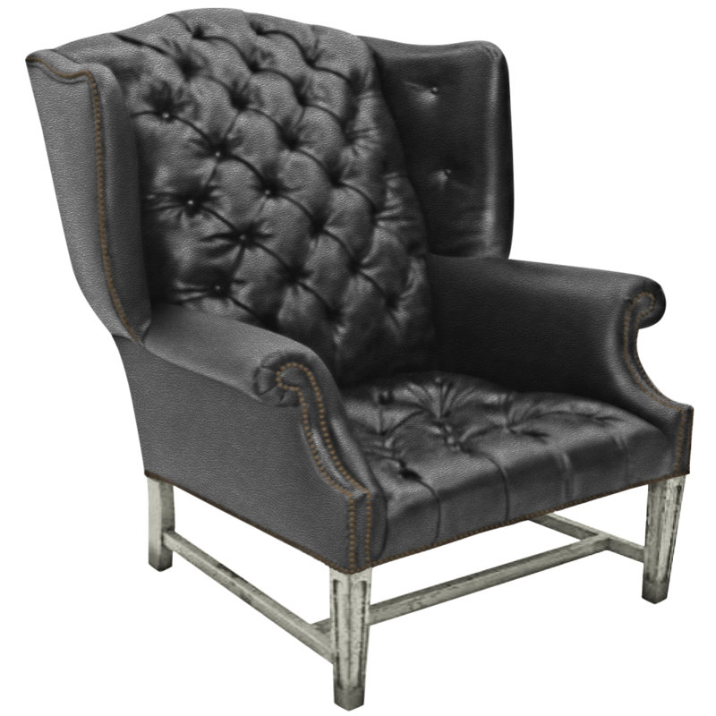 Wingback Chair, Bella Pearl Performance Velvet, Pewter, Old Gold E