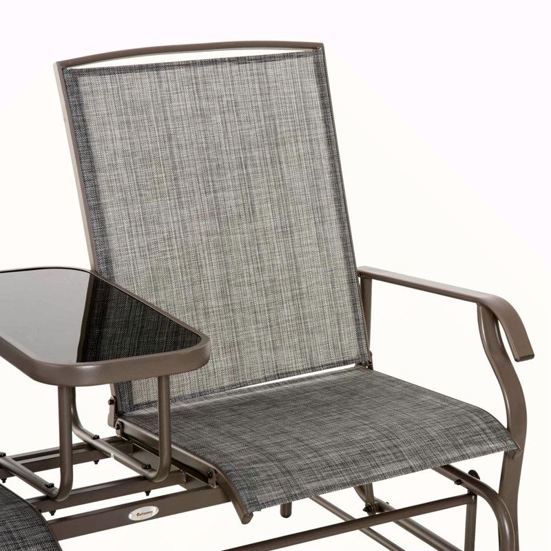 Banc oscillant avec table centrale Outsunny, Gris