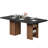 61.4-Inch Dining Table for 4-6 People with Side Storage Shelf, Rectangular Kitchen Table with Thickened Top