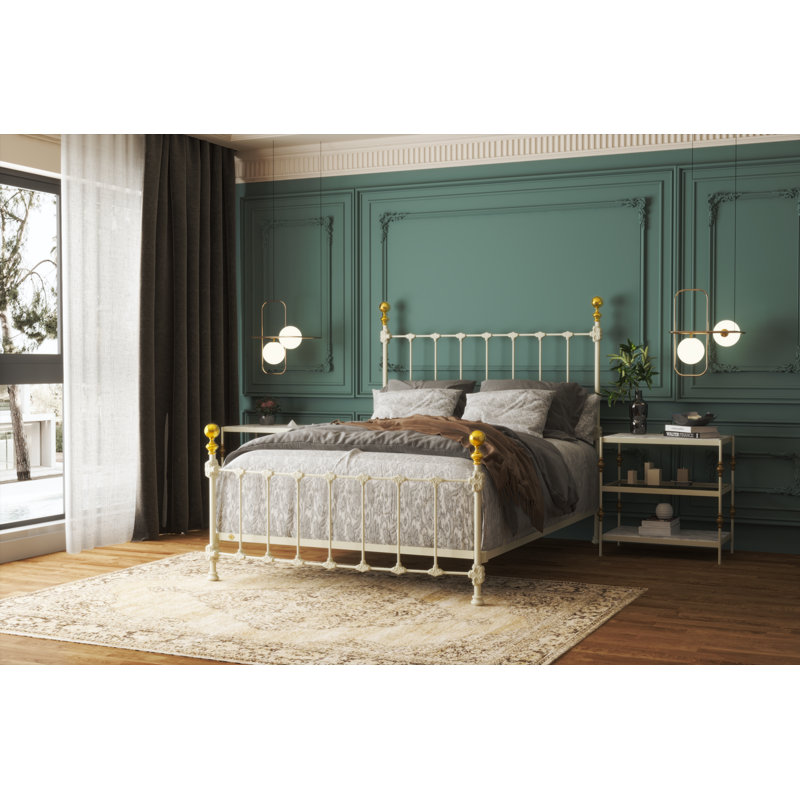 151 Palatial Bed | Complete Standard, Gloss Off-White, Queen