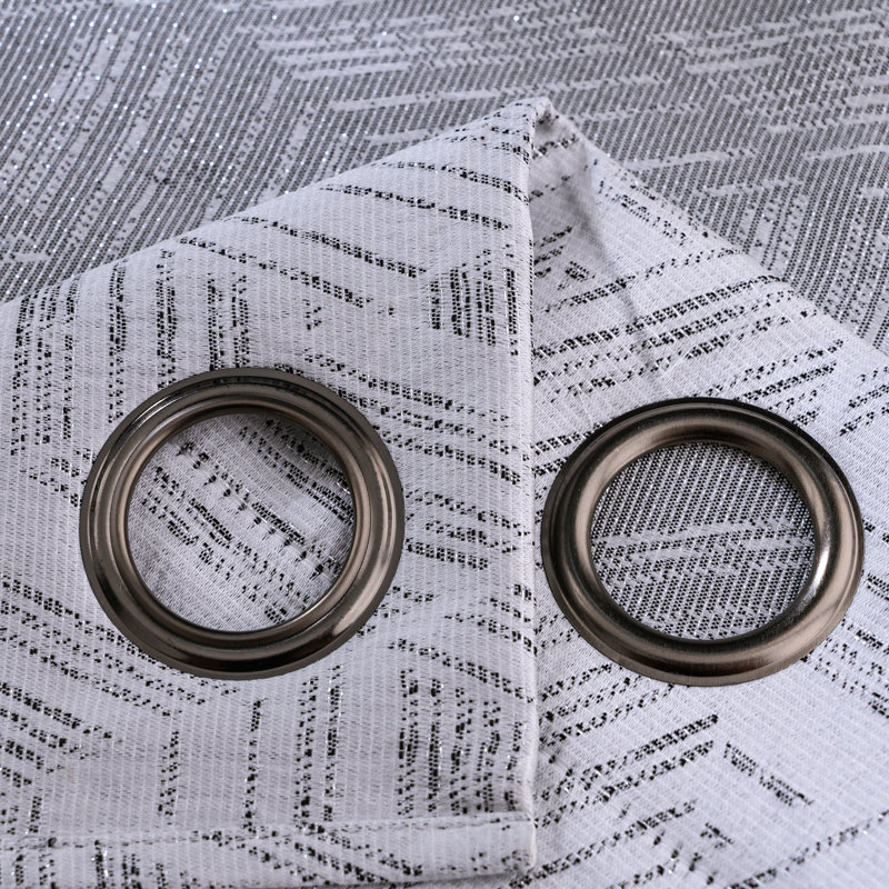 Amara Geometric Window Curtain Panel Pair, Gray