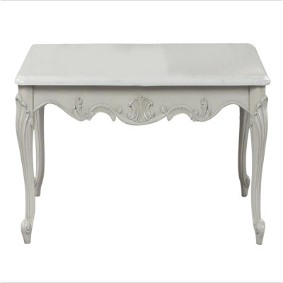 Table basse de style traditionnel toscan en bois argenté