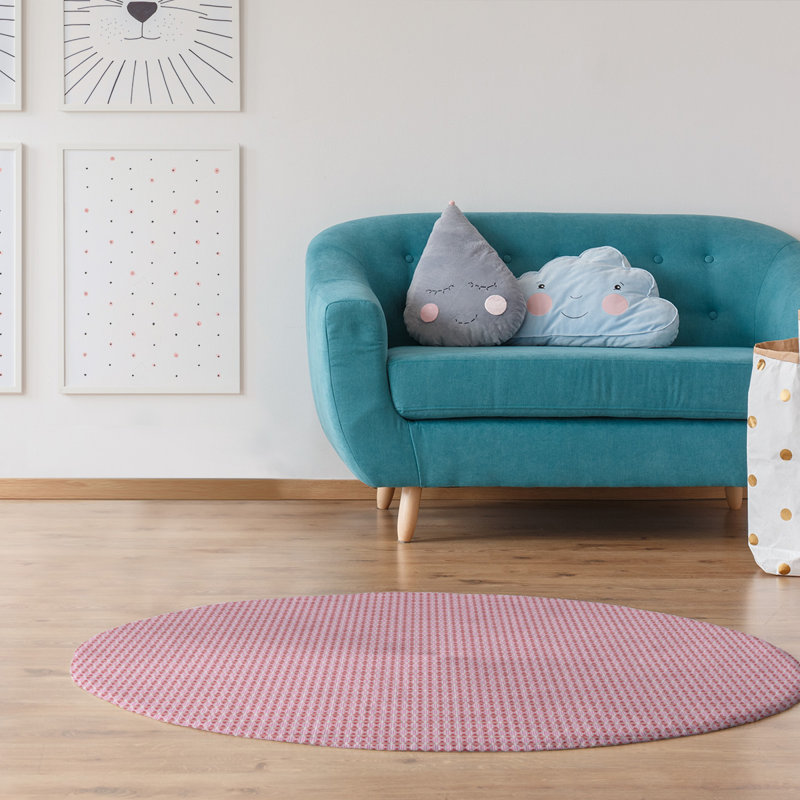 Chenille Geometric Indoor Rug, Round 5'