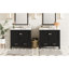 Meuble-lavabo noir 72 po avec lavabo en céramique, portes à fermeture douce, tablettes de rangement doubles et tiroir divisé - Armoire de salle de bain moderne avec beaucoup de rangement-1110354387-1110354413