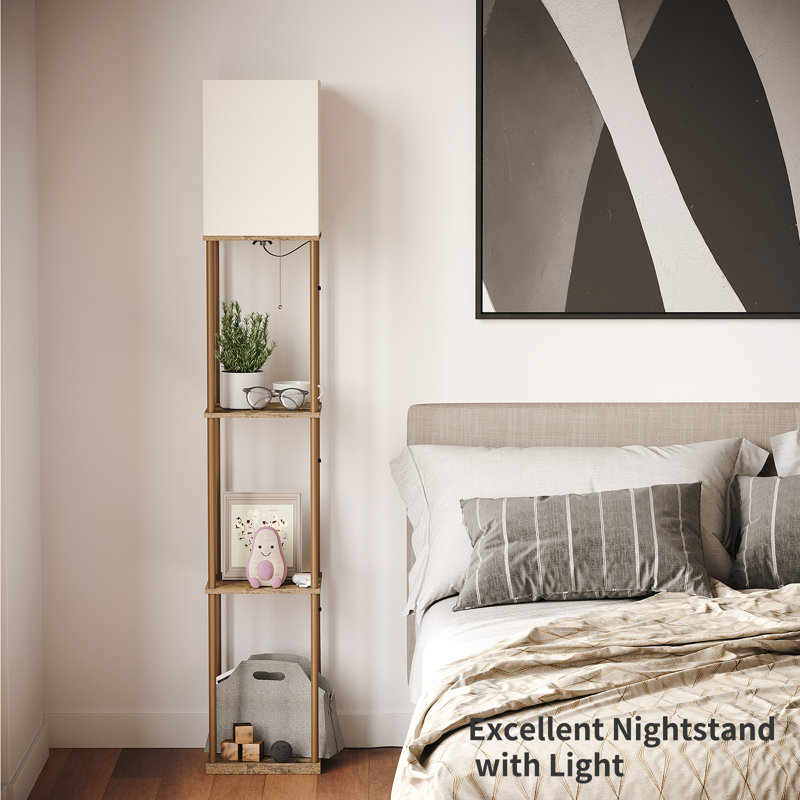 Lampe sur pied colonne 63 "Oriyan, Marron clair