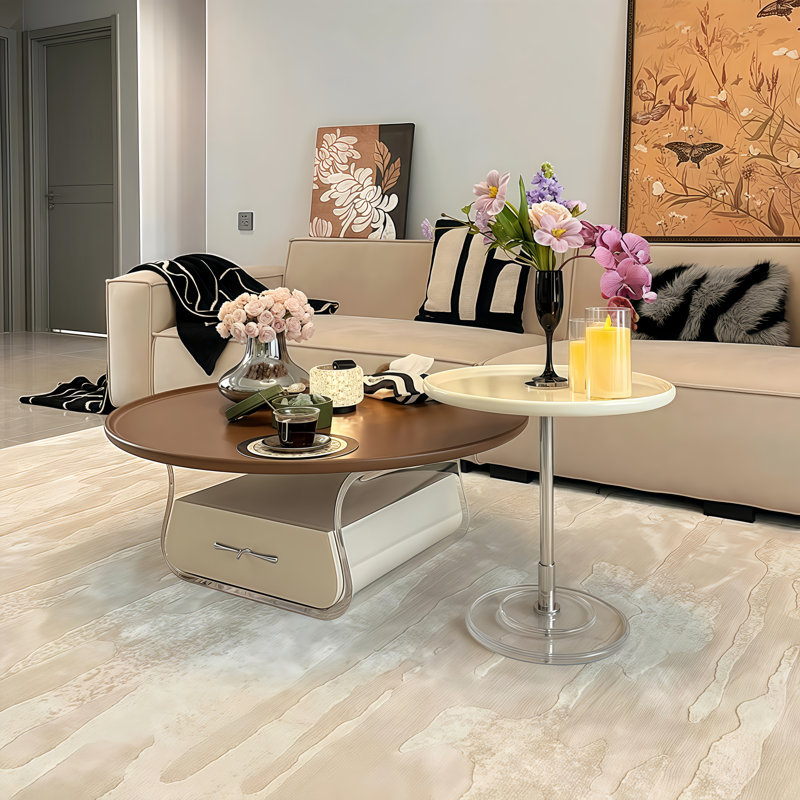 Table basse ronde avec table d'appoint ronde