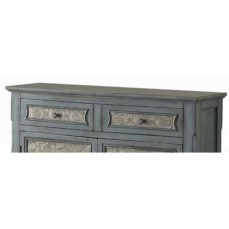 Armoire console au fini bleu antique