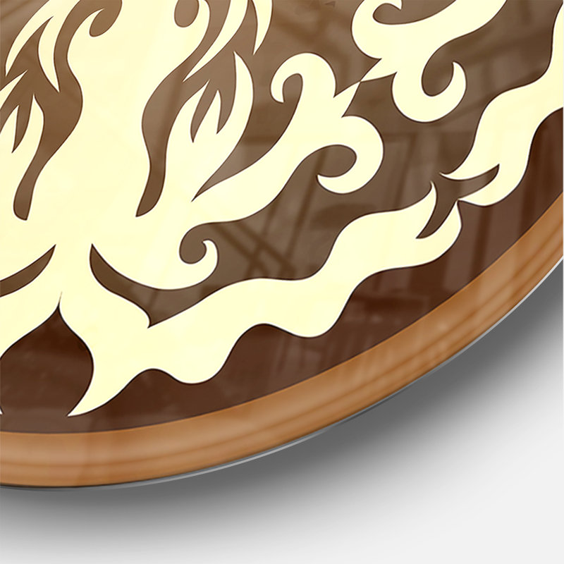 Orienta chocolat Mandala - horloge murale moderne, Moyen