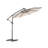10Ft Solar Led Offset Umbrella, Rust- - Khaki Solar-Powered Patio Tilt System-488905536