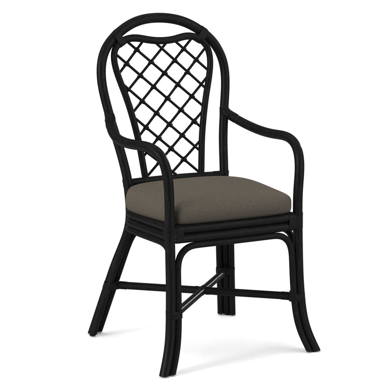 Chaise de salle à manger avec accoudoirs Trellis, Noir, noir, noir, noir, Performance gris sucre; 0863-84