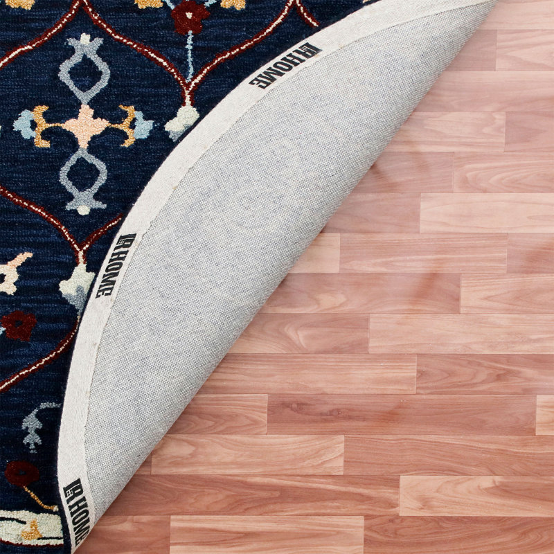 Tapis rond en laine avec envers antidérapant Borlaug, Rond 7 pi 3 po