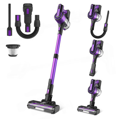 POWEART V870 Purple Cordless Vacuum, 30Kpa Suction, 350W Motor, 8-In-1 Cleaner