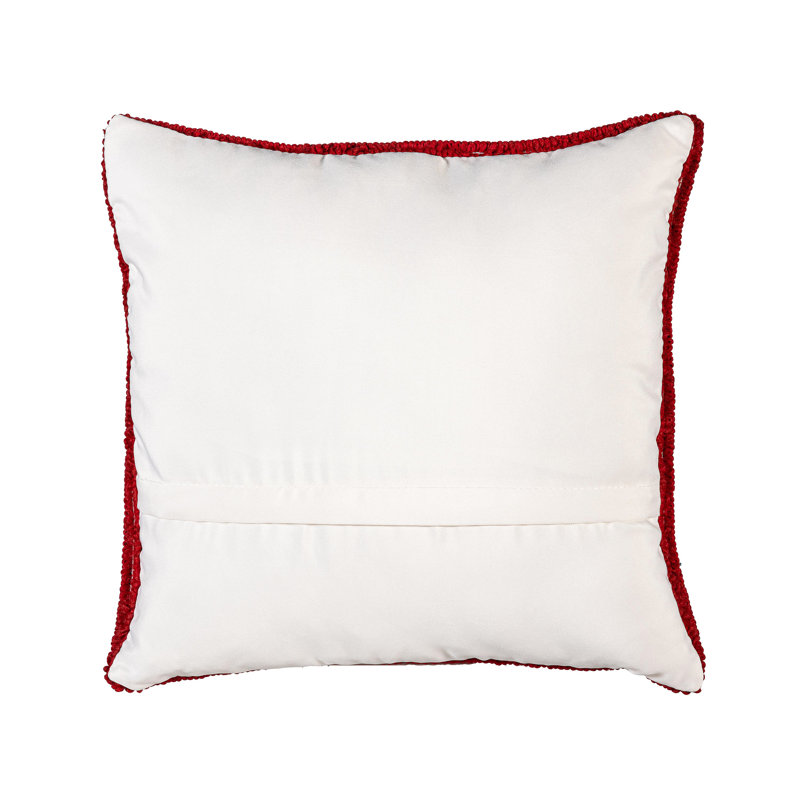 Snowflake Indoor/Outdoor Polypropylene Hooked Pillow, 18"x18"